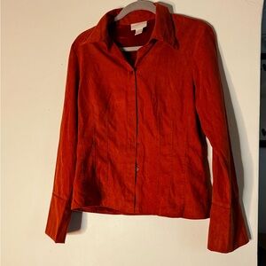 Worthington Terracotta Button-Up Blouse